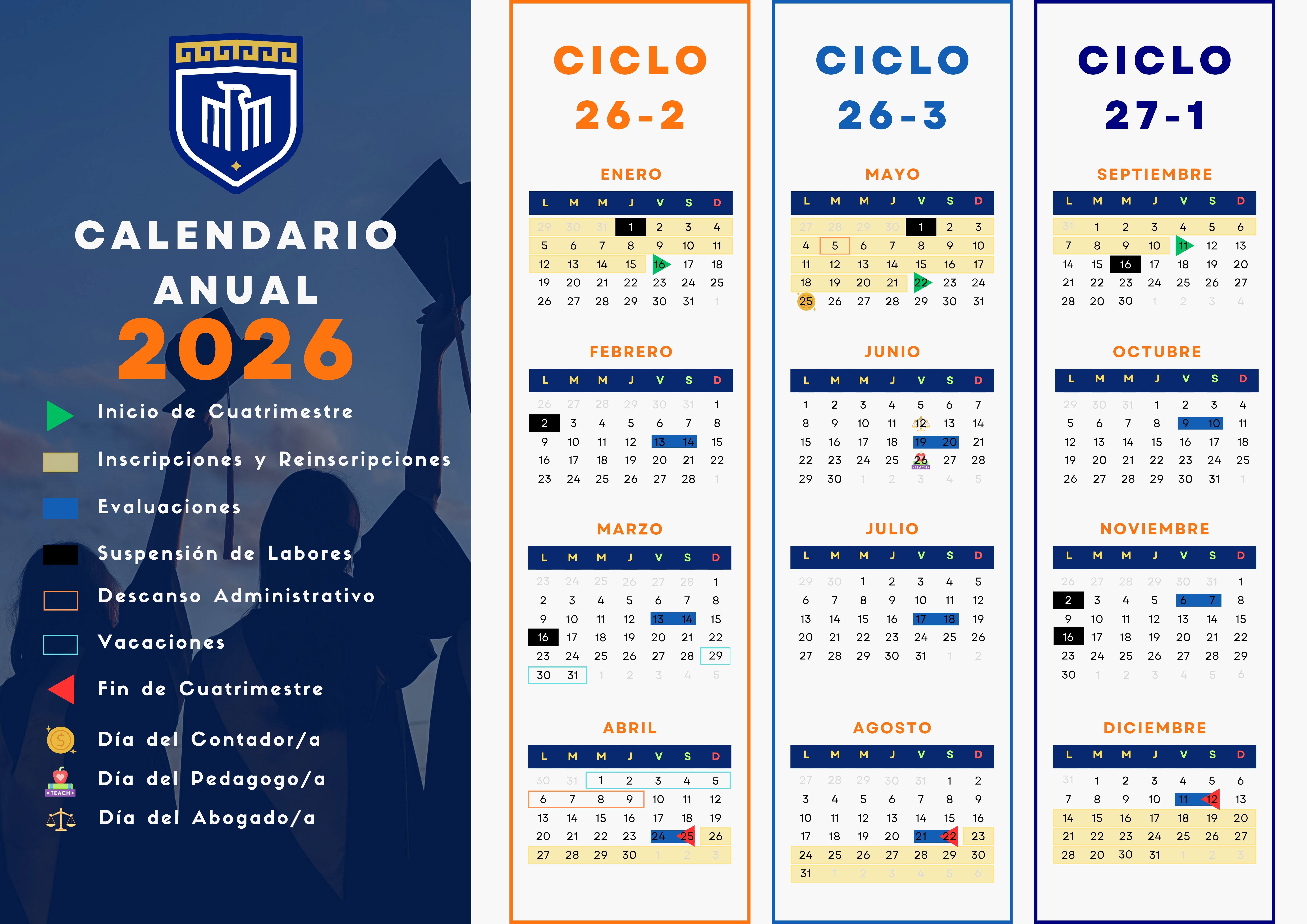 Calendario académico anual 2026